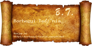 Borhegyi Teónia névjegykártya